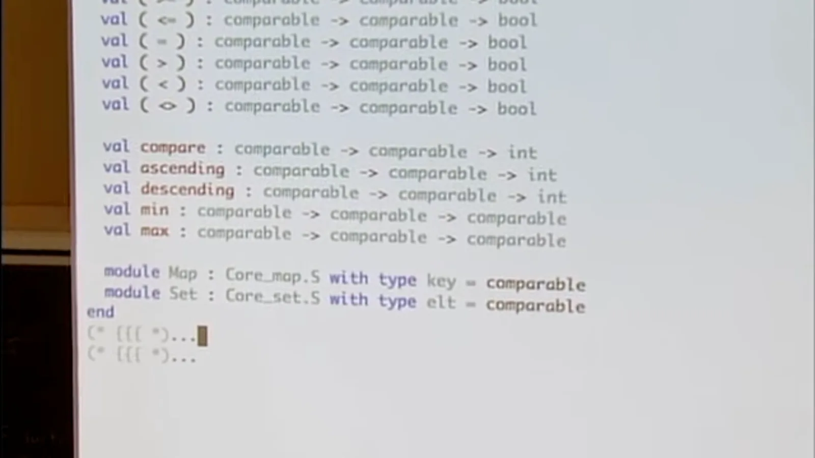 A comparable module signature