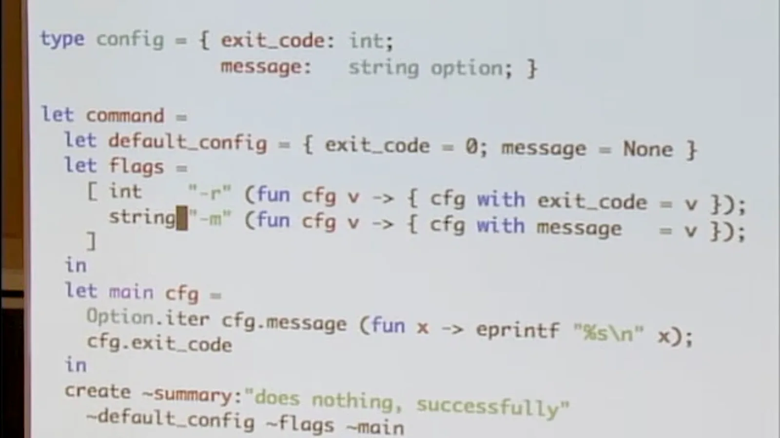 Command-line flag code