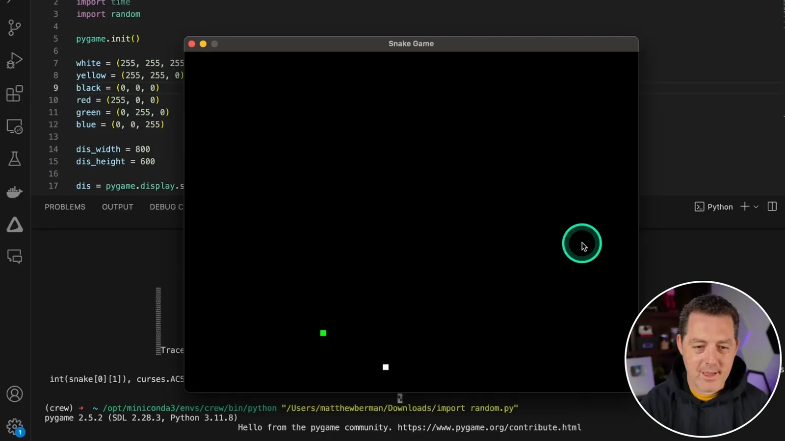 The Pygame Snake test