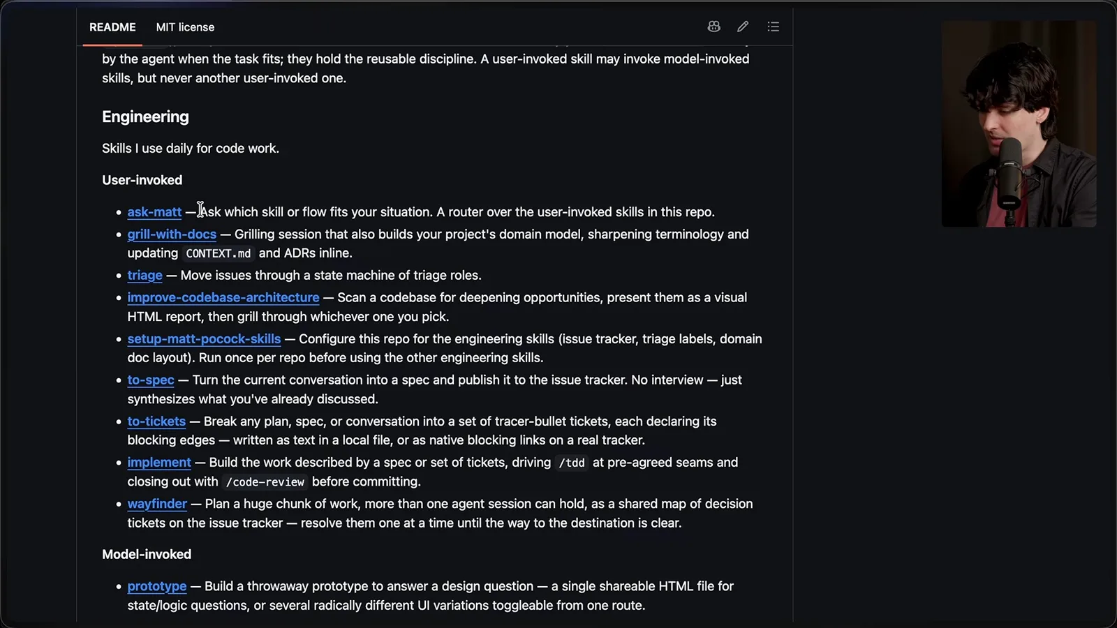 Engineering skill catalog