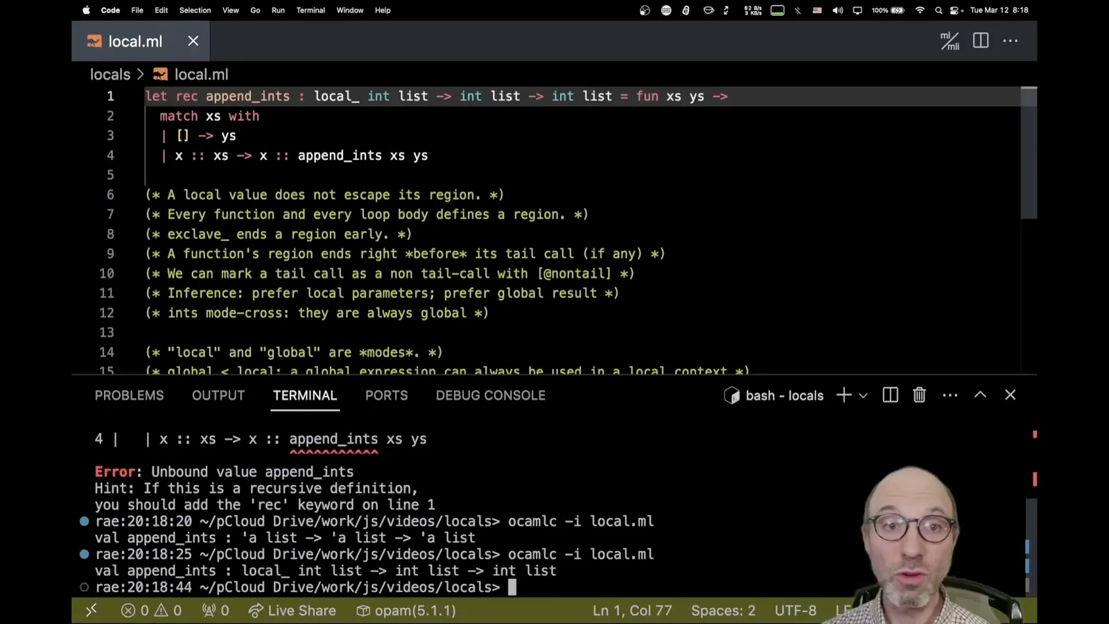 A local integer-list append