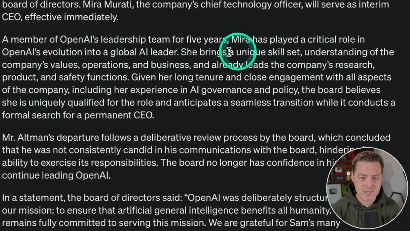 The board’s stated reason