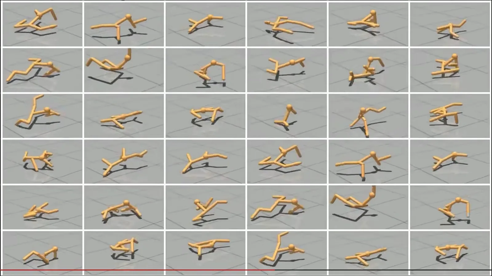 Different simulated robot bodies