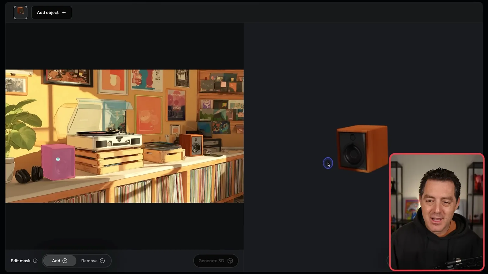 Selecting a speaker for 3D generation