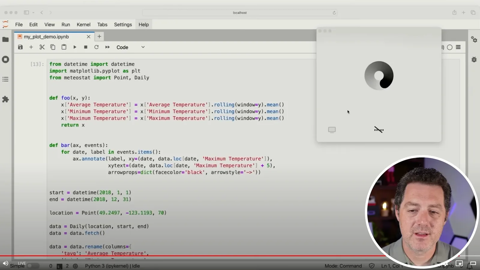 Desktop code explanation demonstration