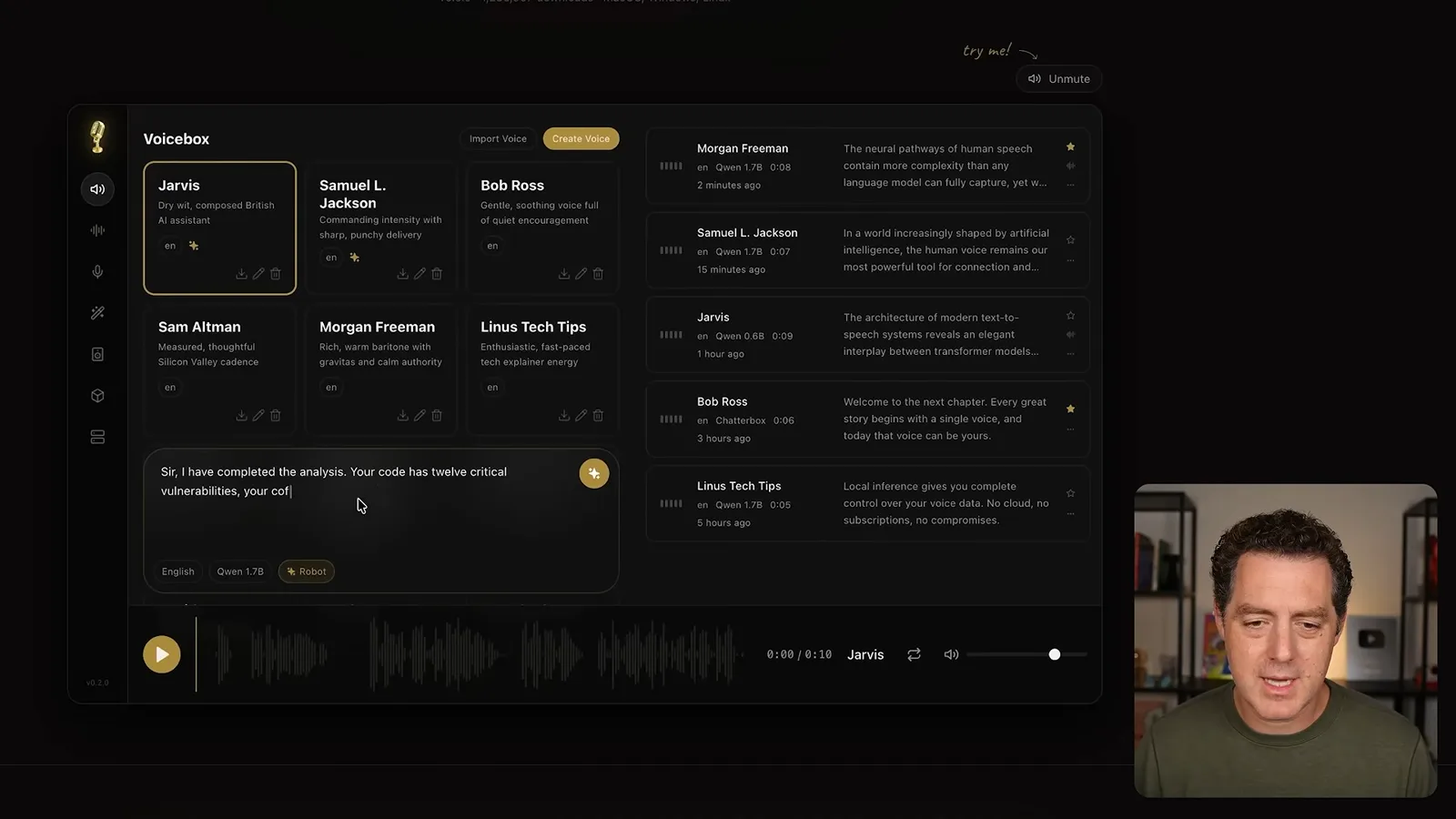 Voicebox interface