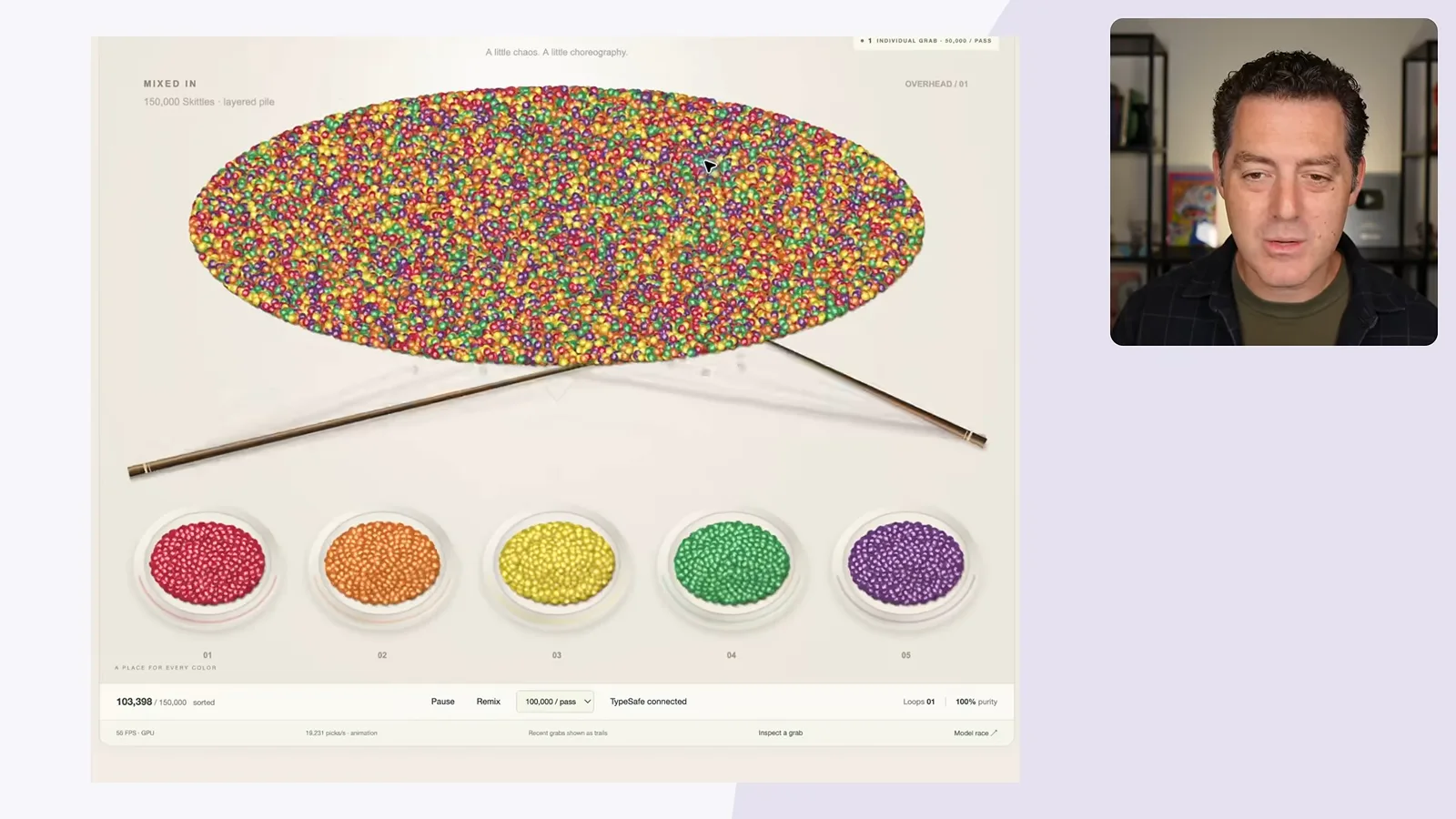 Candy-sorting visualization