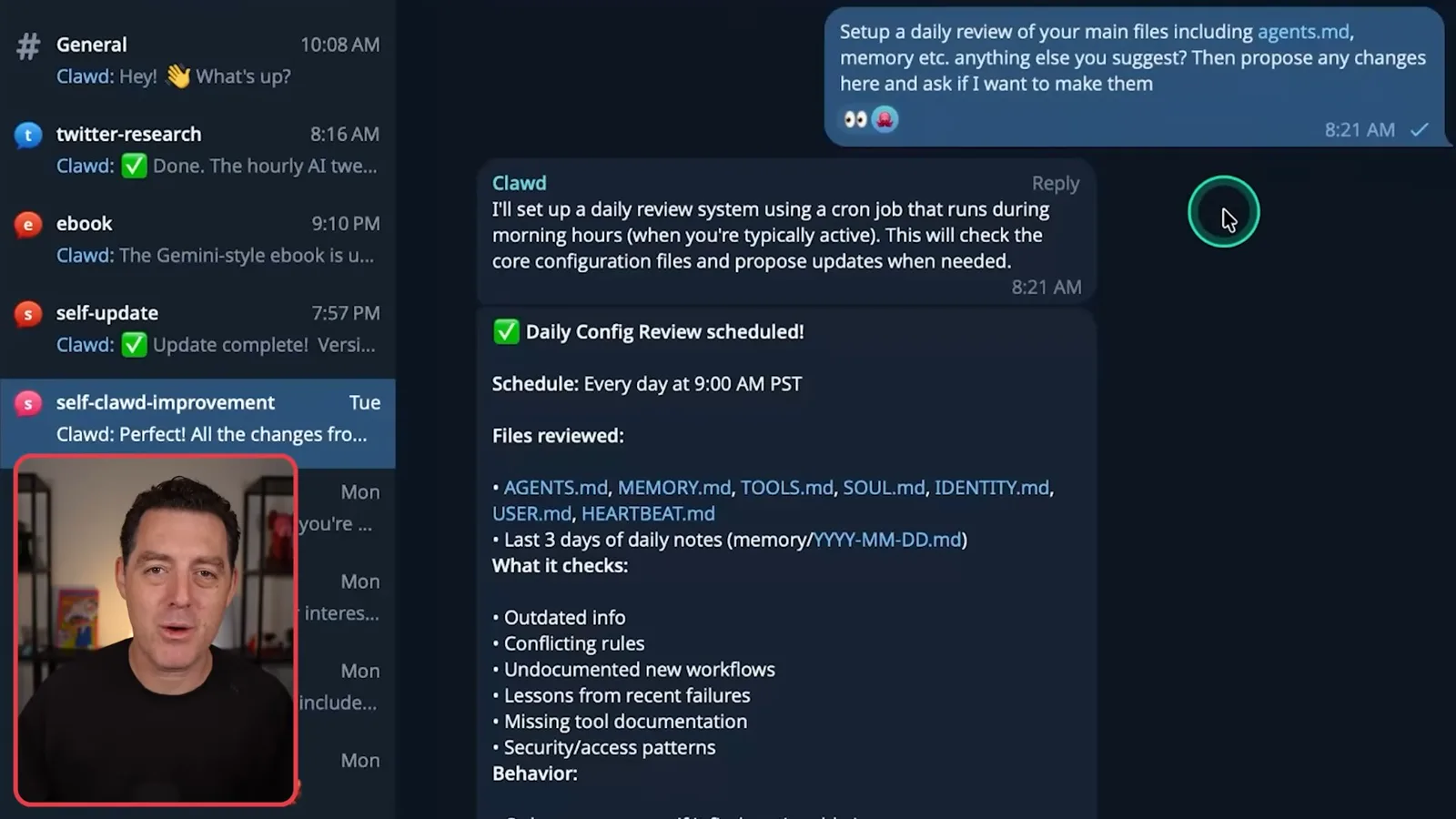 Daily configuration review