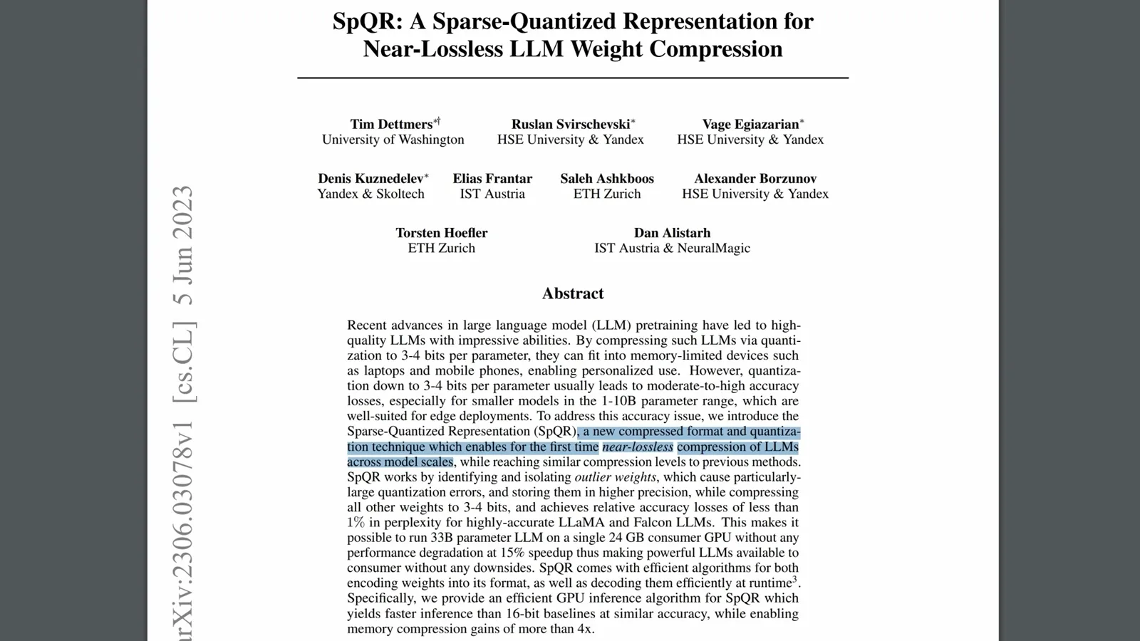The SpQR paper
