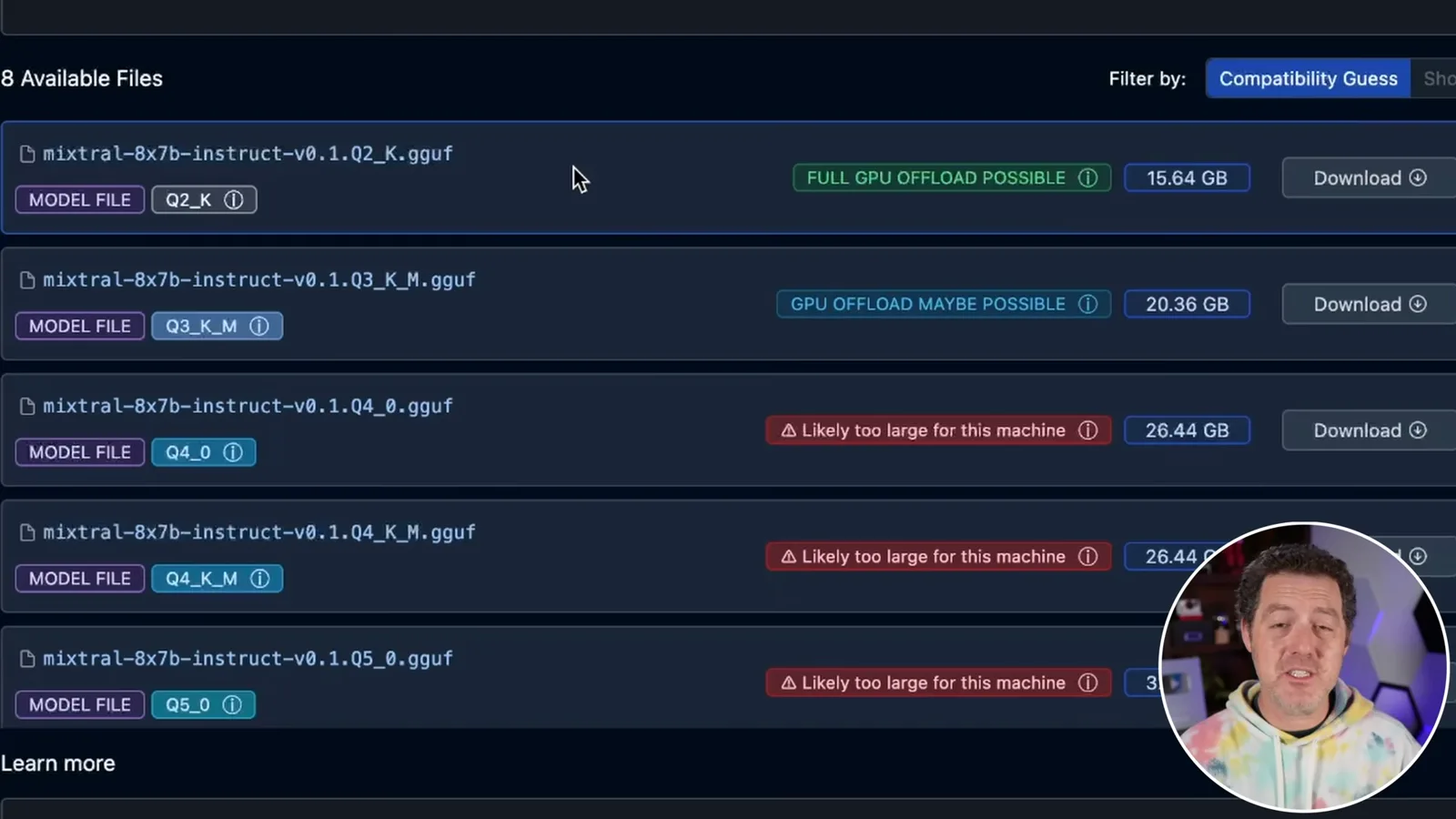 Model compatibility estimates