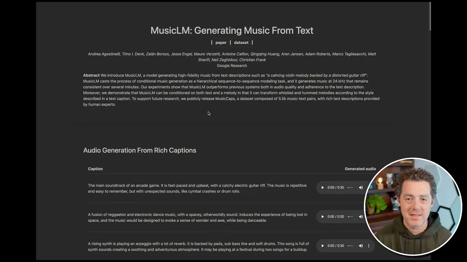 MusicLM research samples