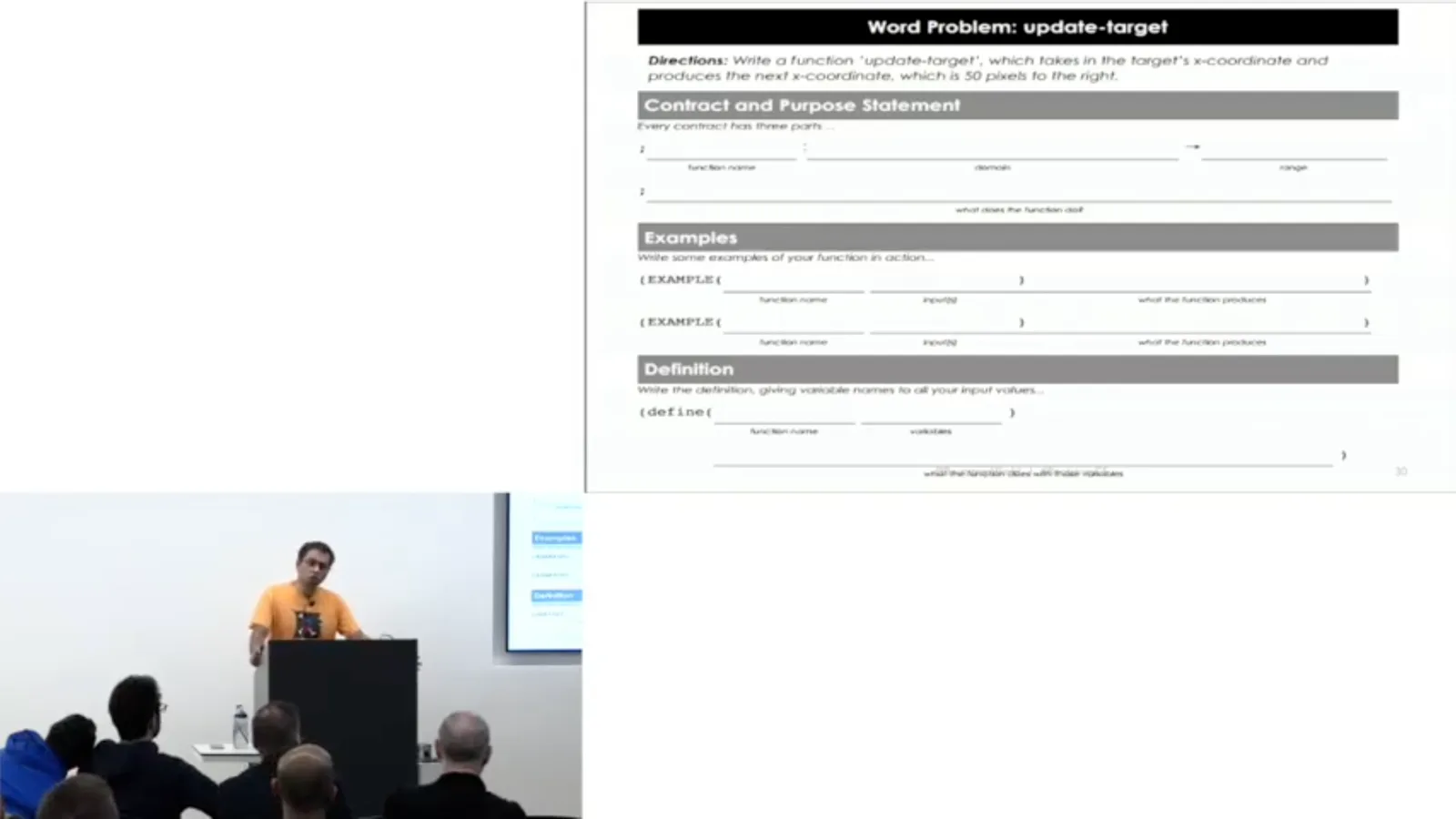 A structured program-design worksheet