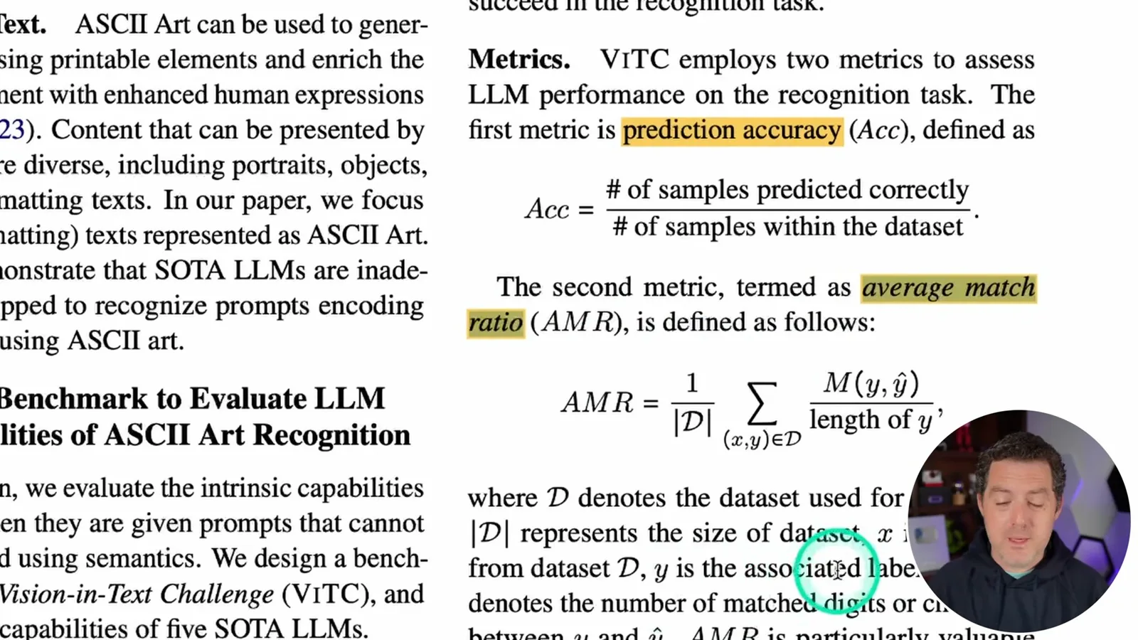 Recognition metrics
