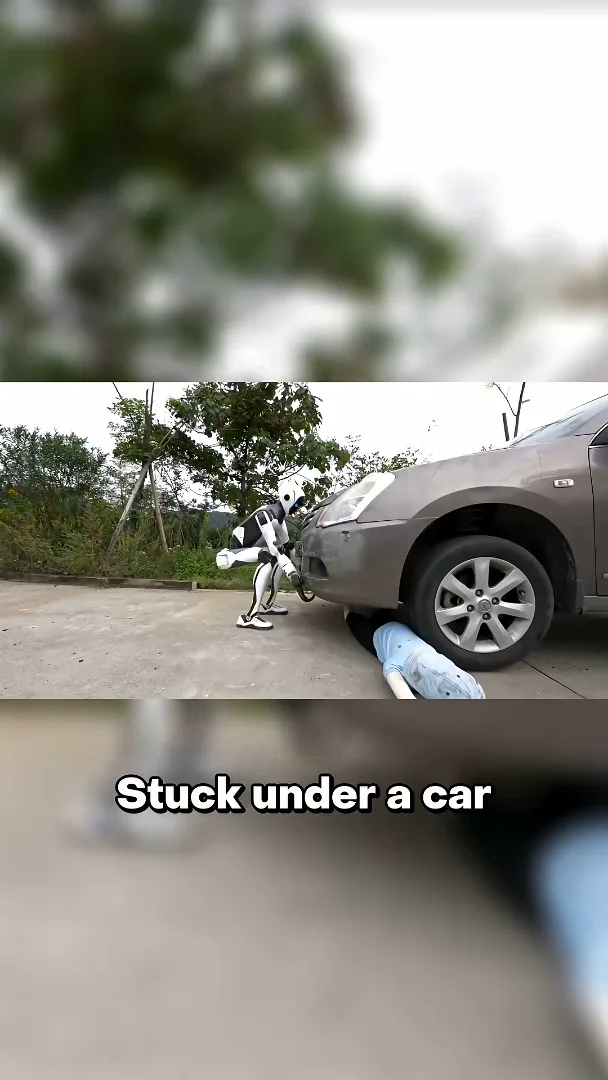 A depicted car-rescue scene