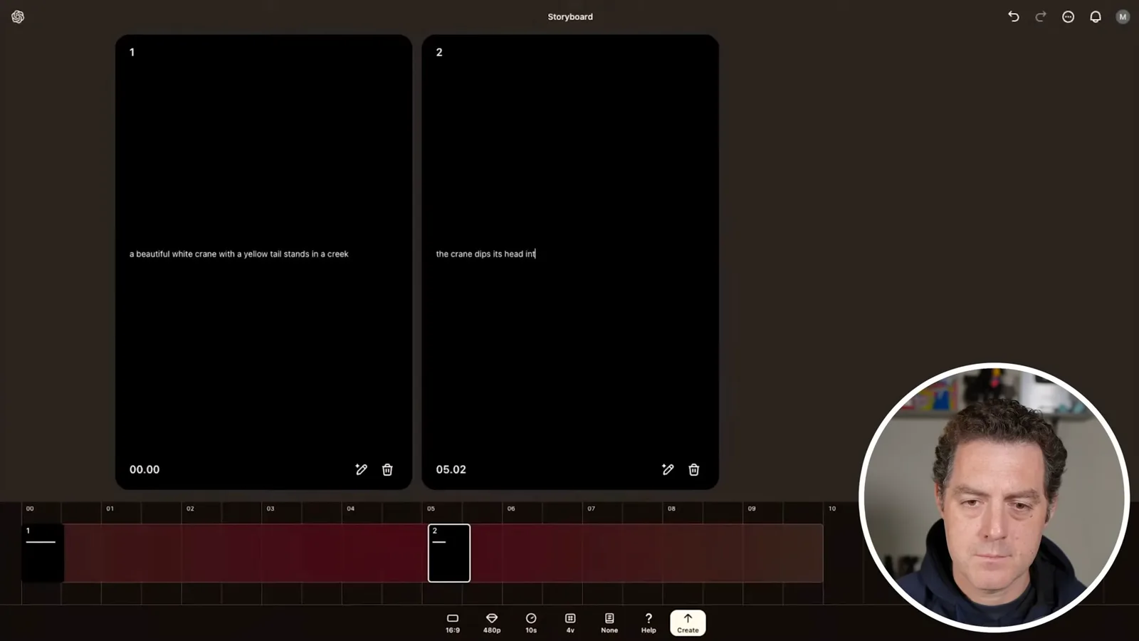 Storyboard timeline