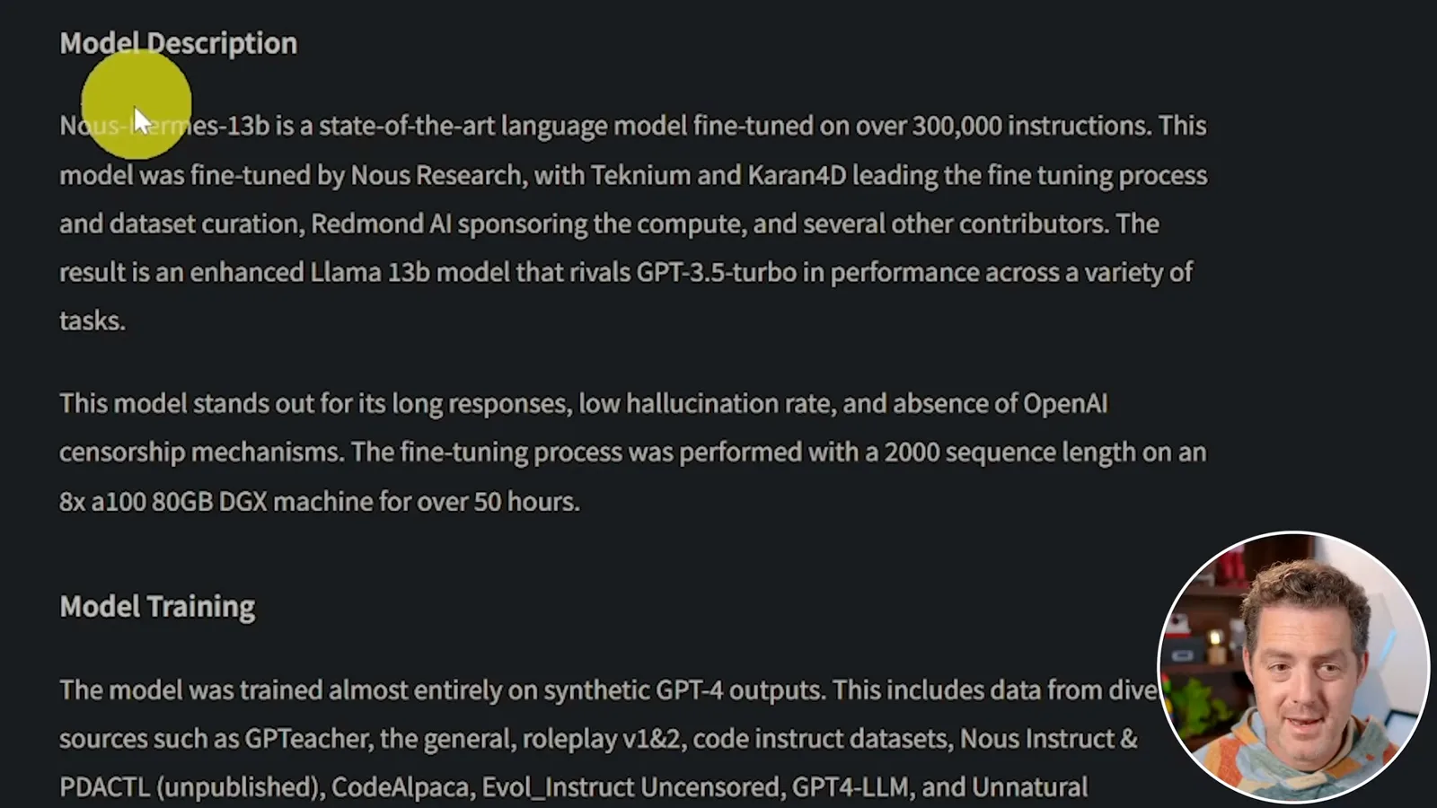 Model description