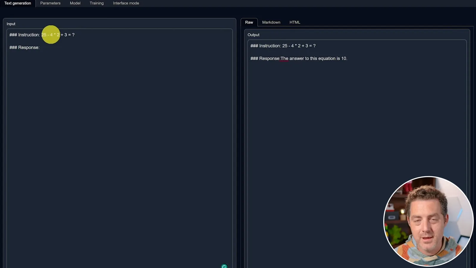 Order-of-operations error