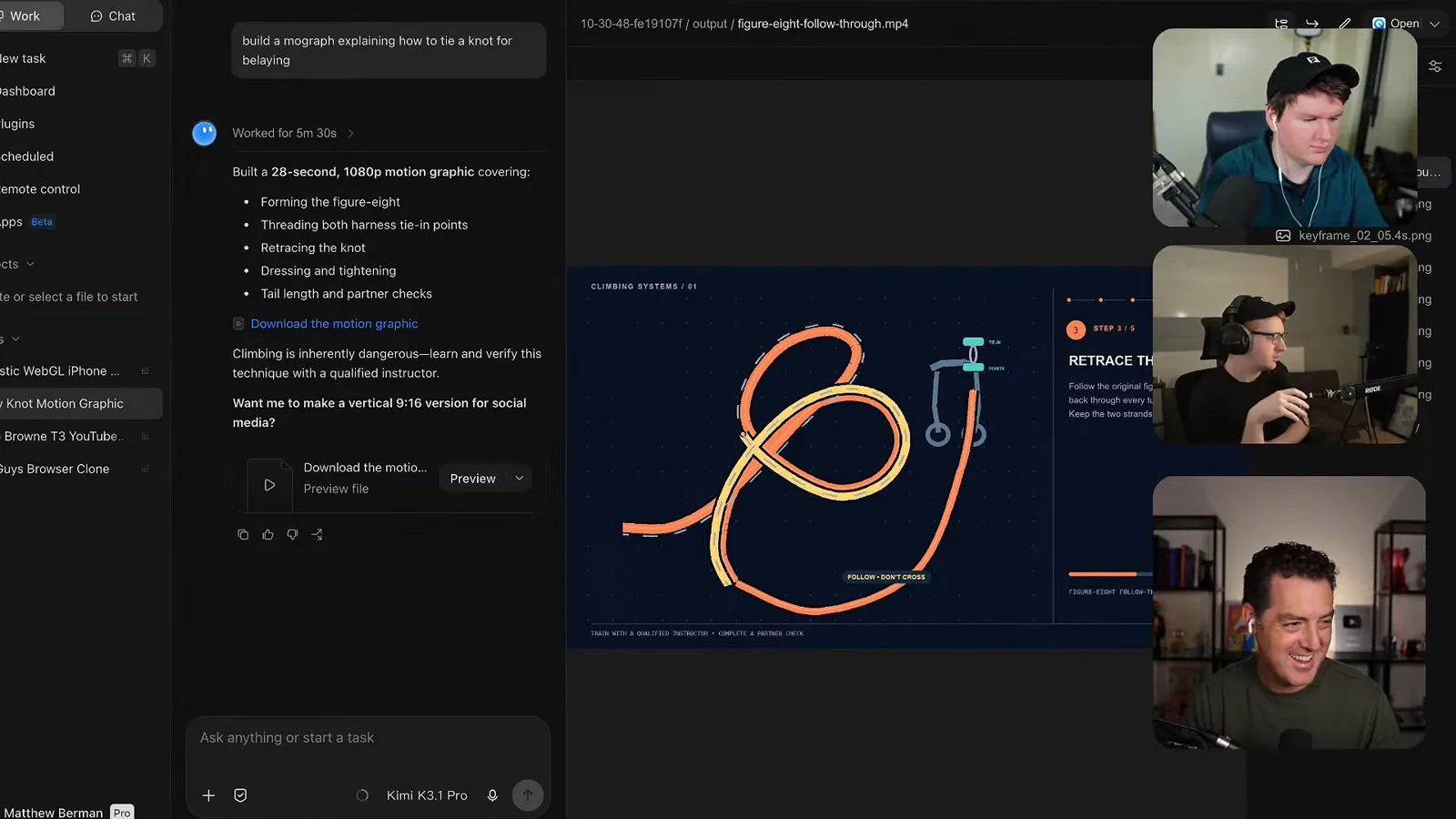 Kimi’s first knot motion graphic