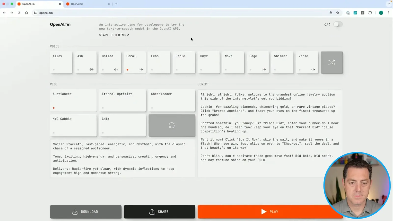 Text-to-speech controls