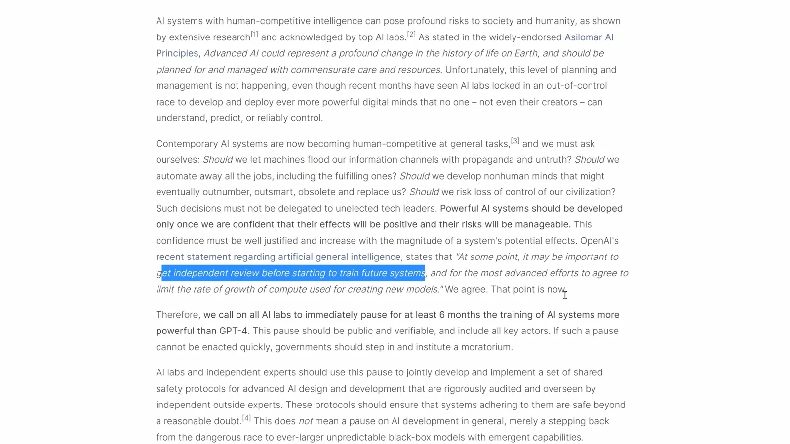 The 2023 open letter