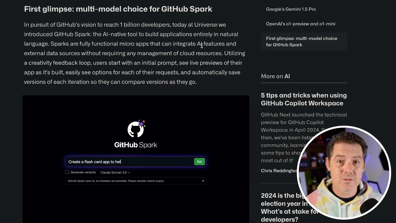 GitHub Spark preview