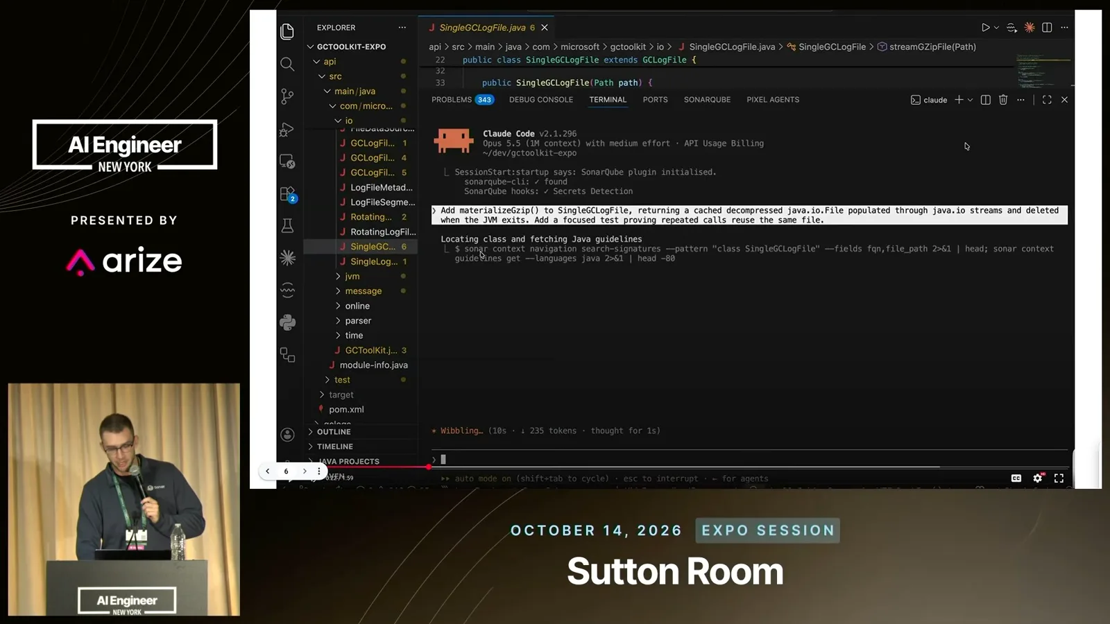 The recorded Java task