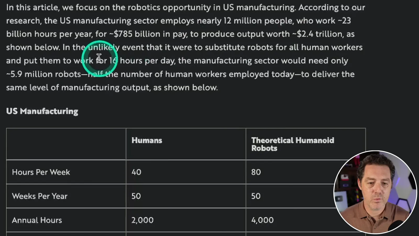 US manufacturing scenario