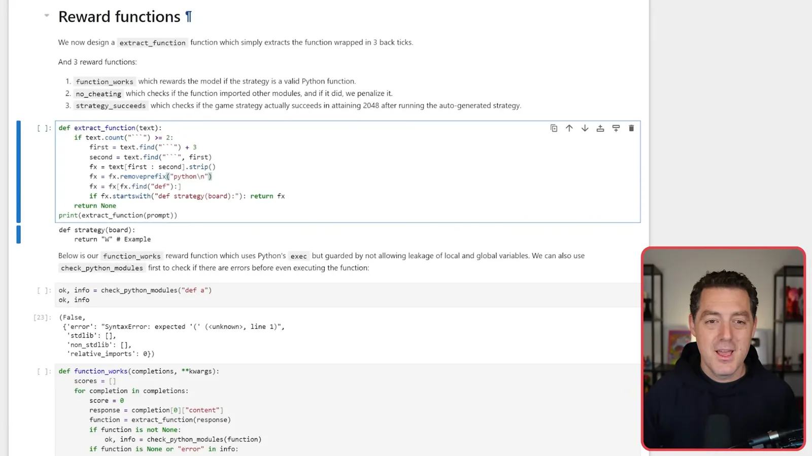 Reward functions