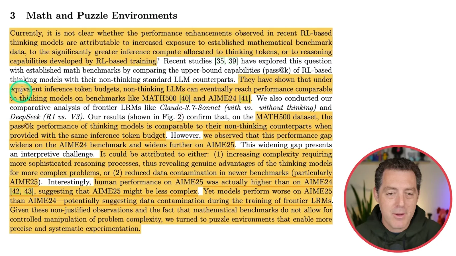Benchmark comparison and contamination hypotheses