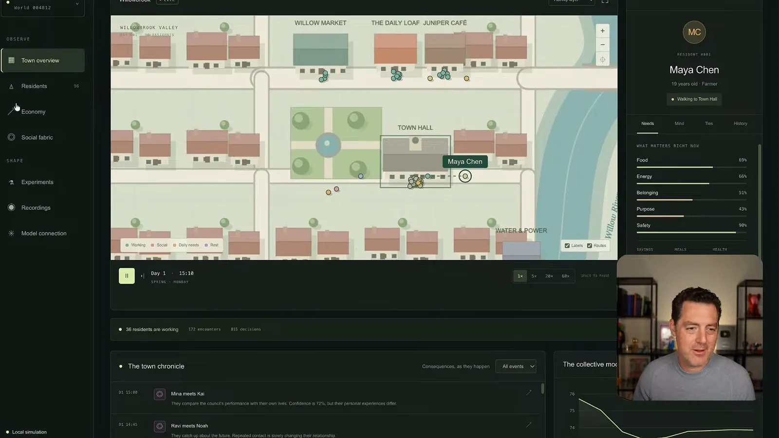 Commons town simulation