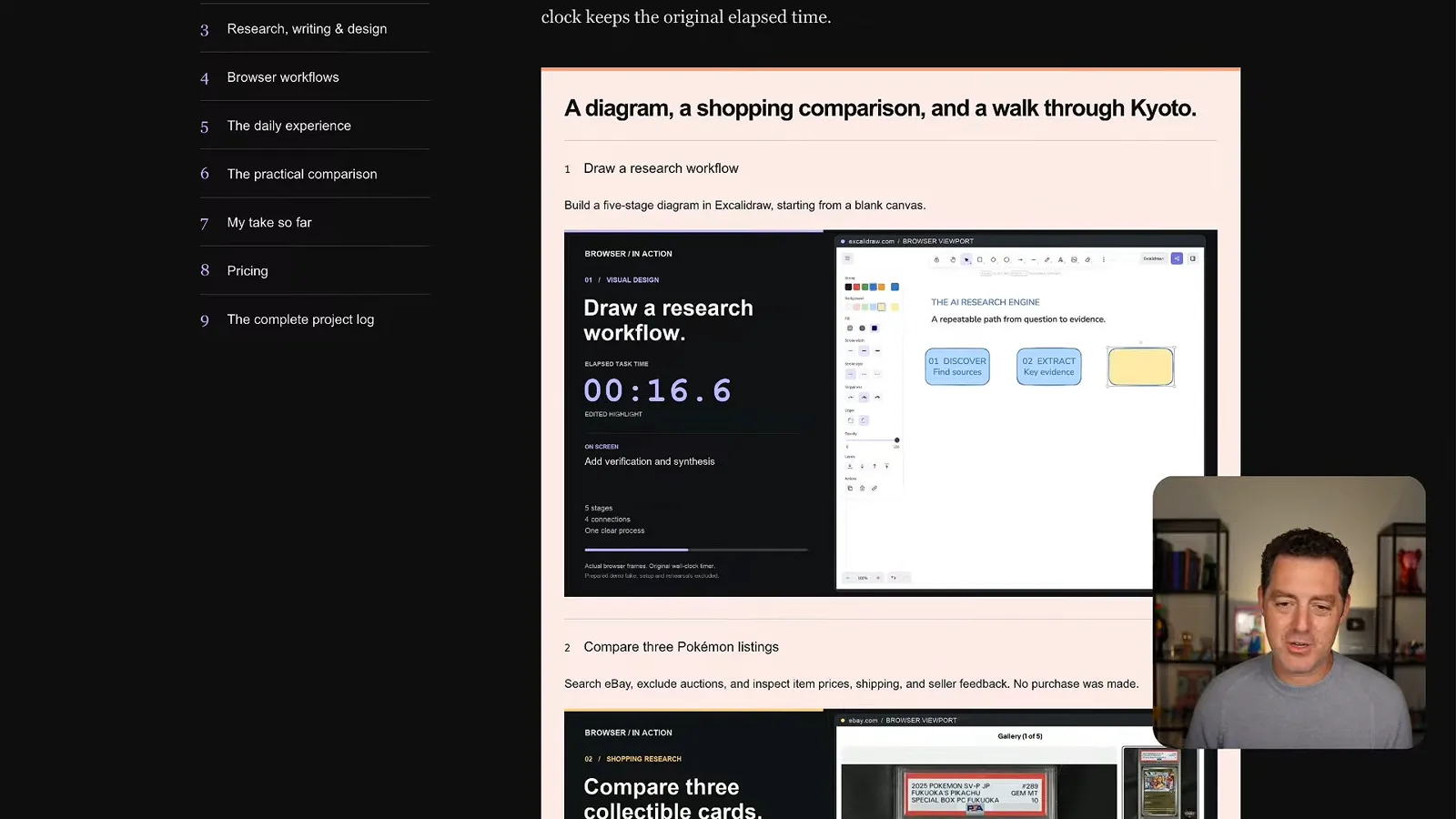 Browser research workflow