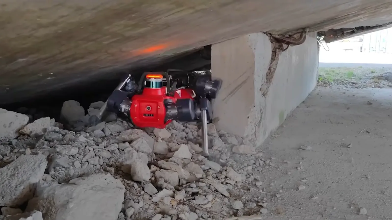 Robot navigating rubble
