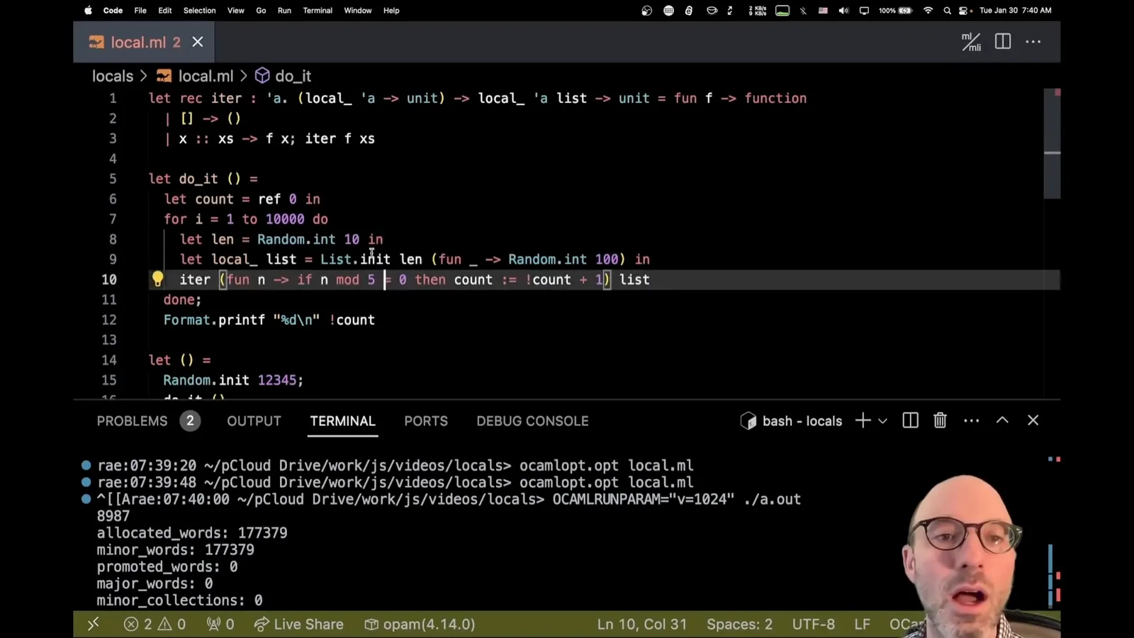 Local iterator with List.init