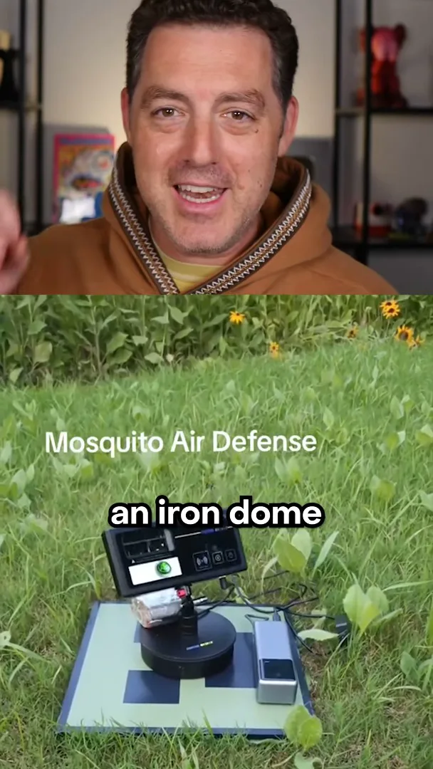 Mosquito-defense device shown outdoors