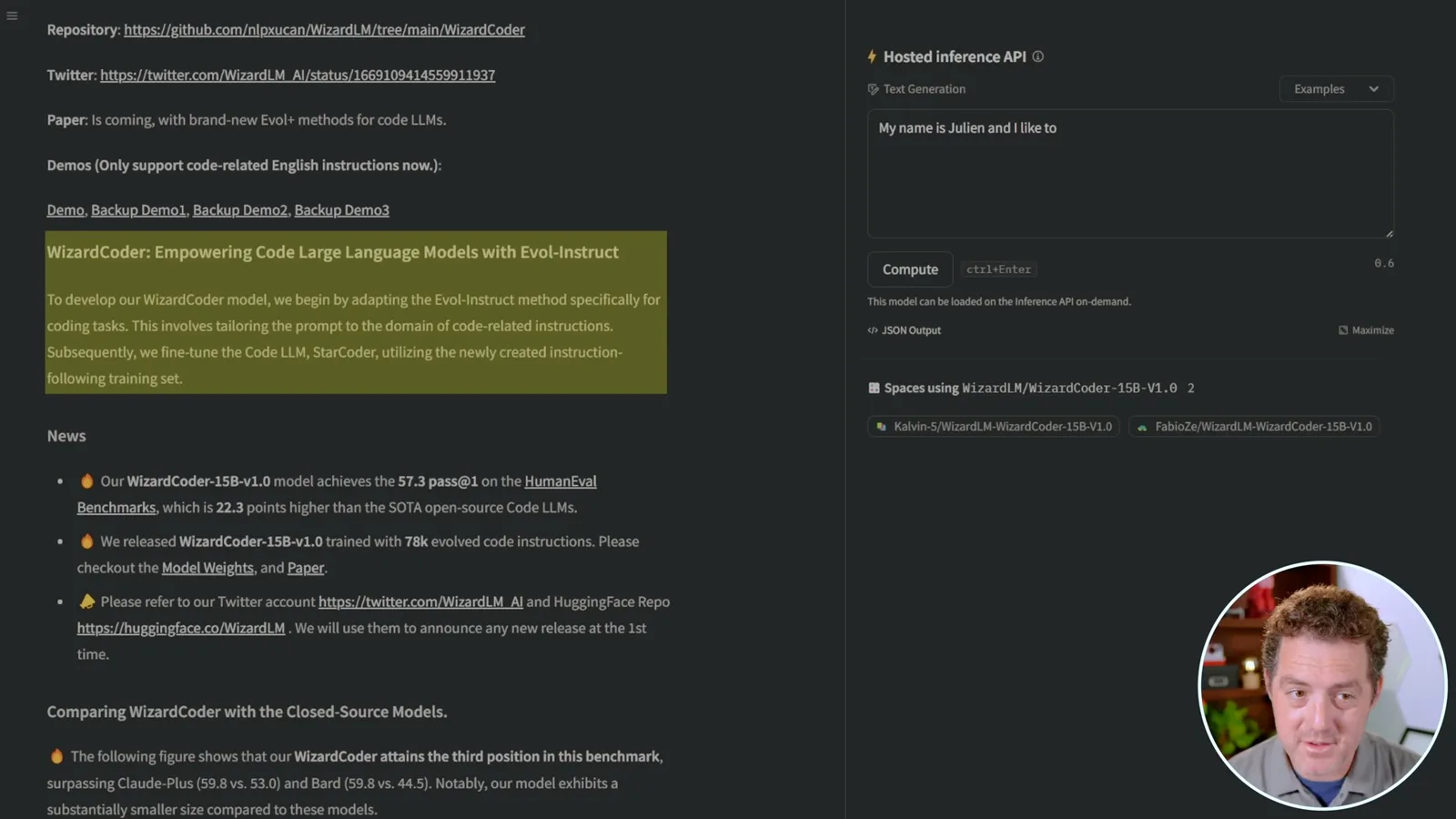 WizardCoder model description