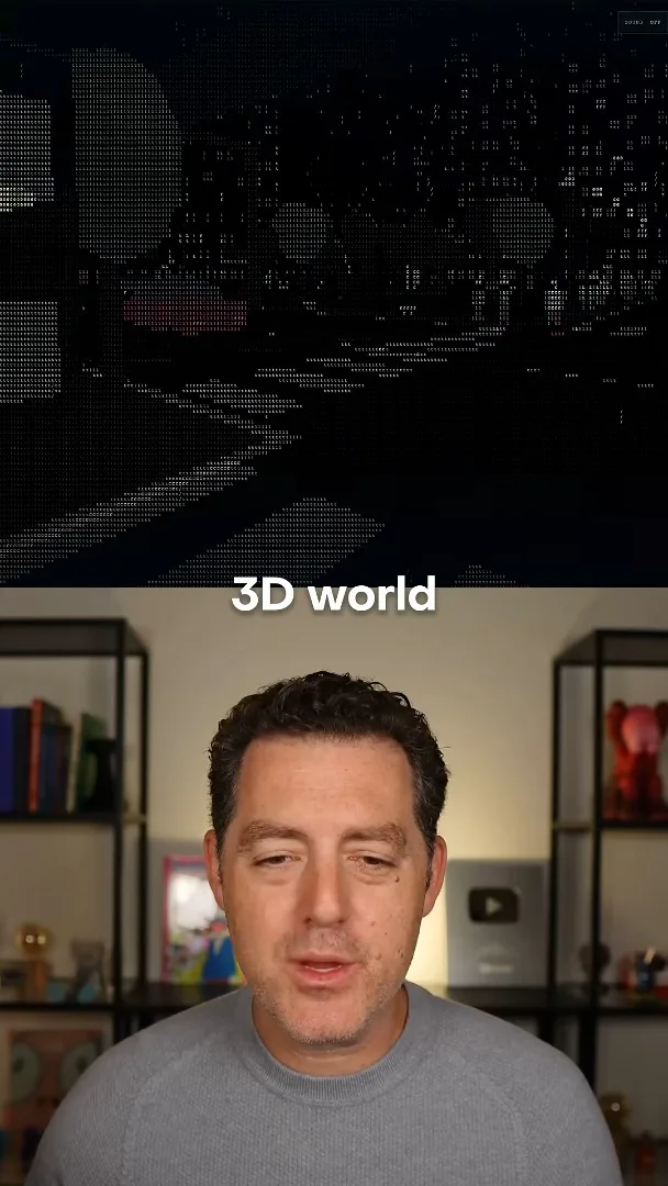 ASCII-rendered 3D scene