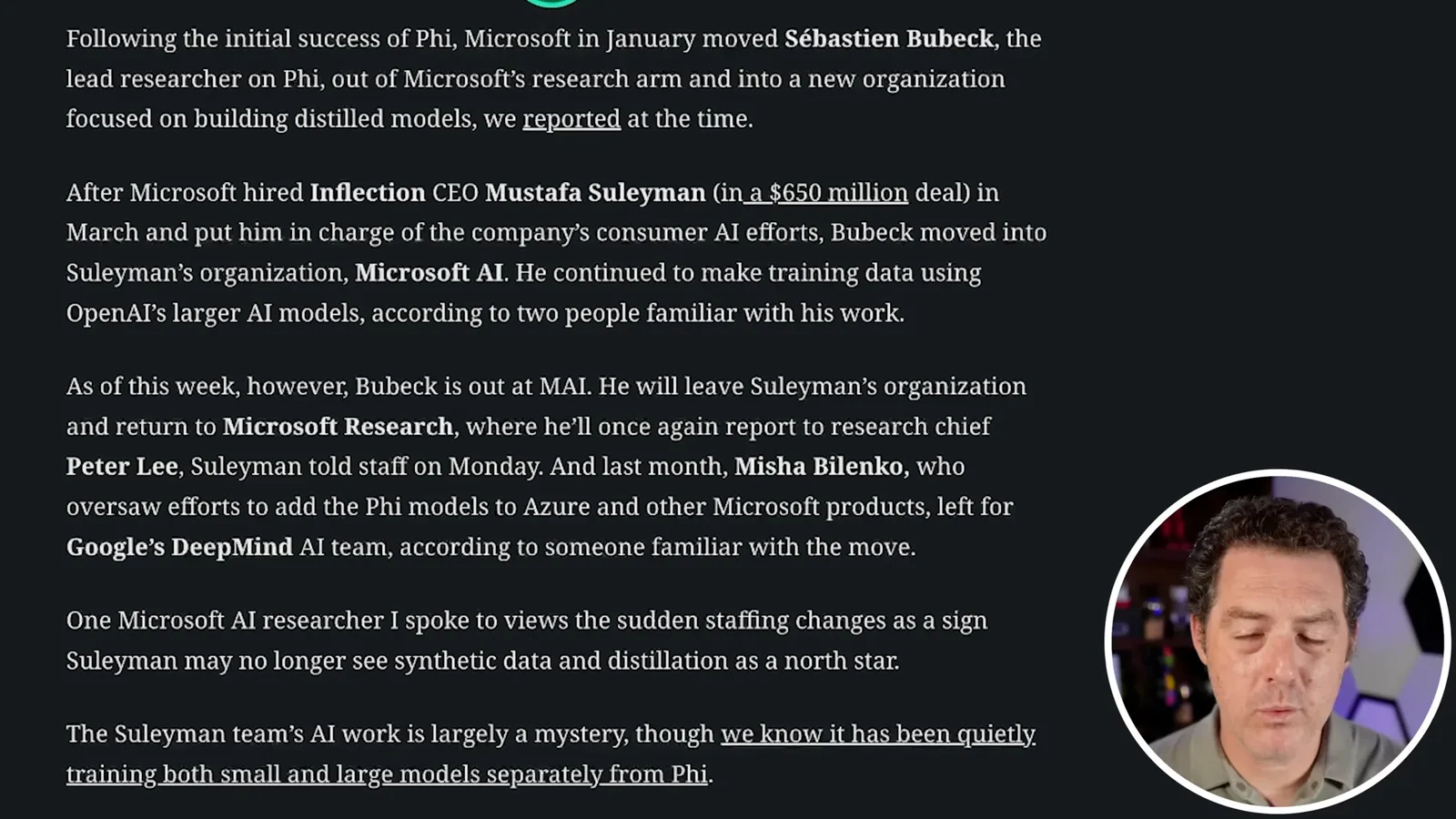 Microsoft AI personnel changes