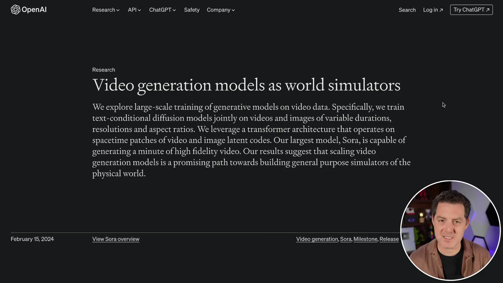 OpenAI’s world-simulator research framing