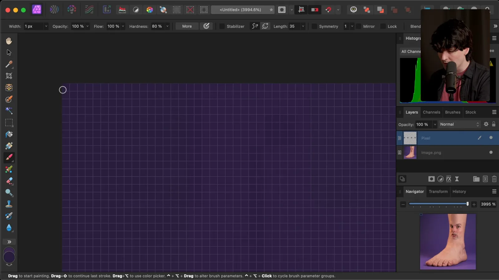 A simplified pixel-pattern example