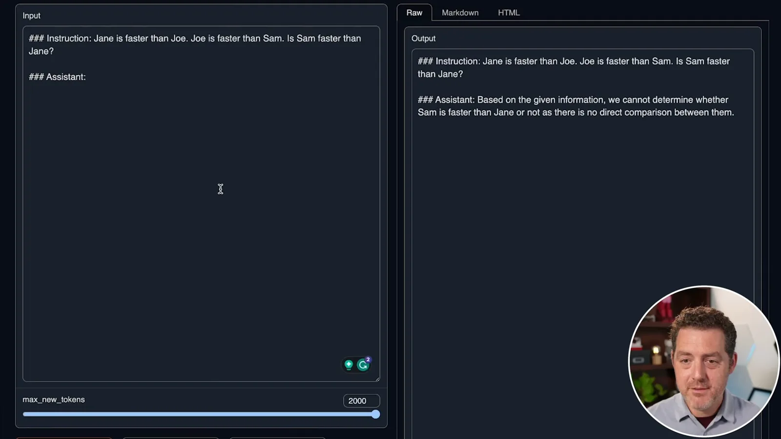 Speed-ordering logic test