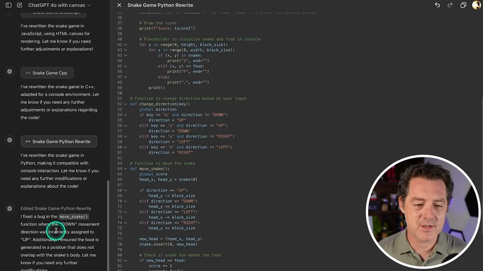 A direction bug and broader edits