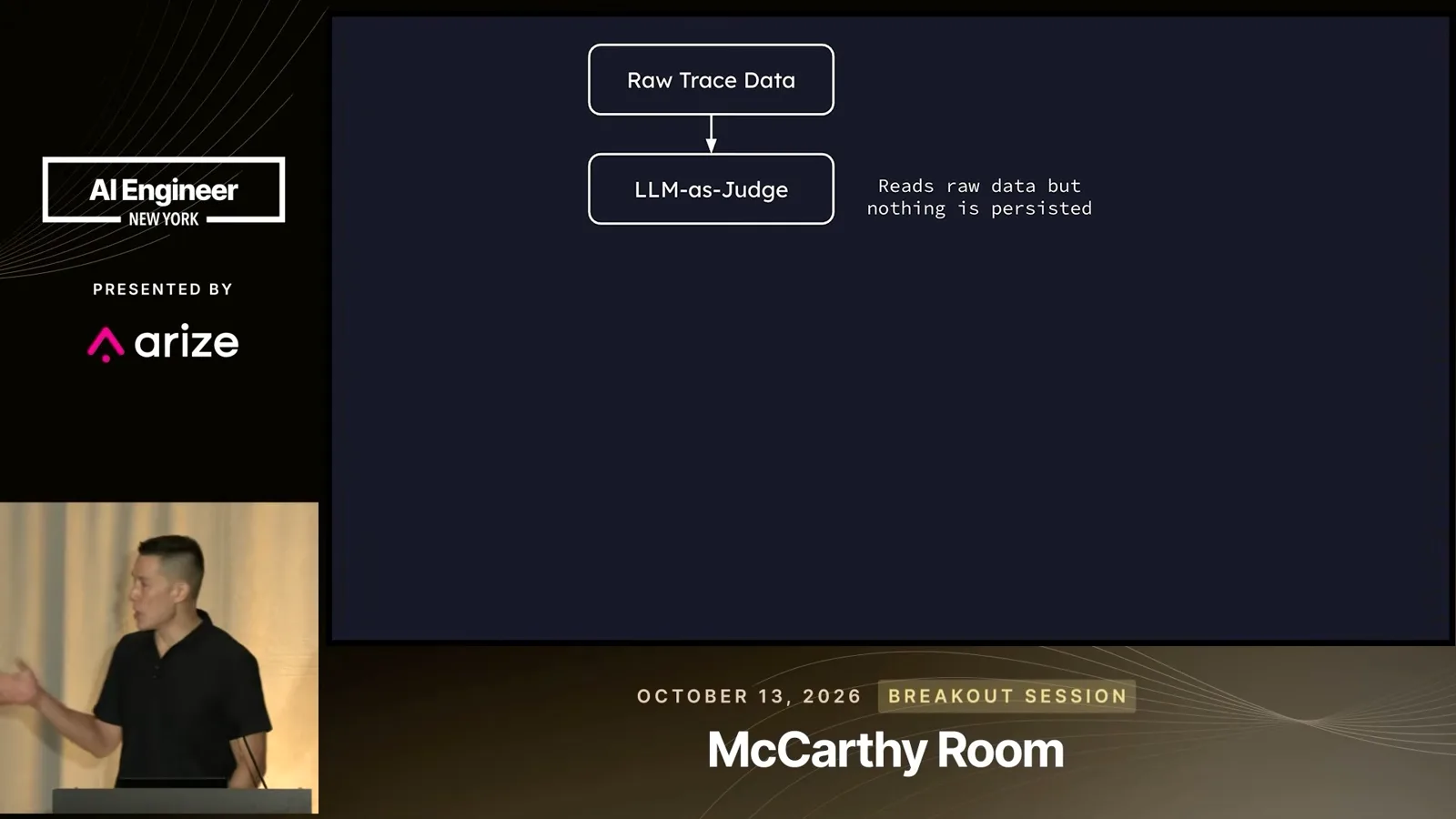An LLM judge reads raw traces