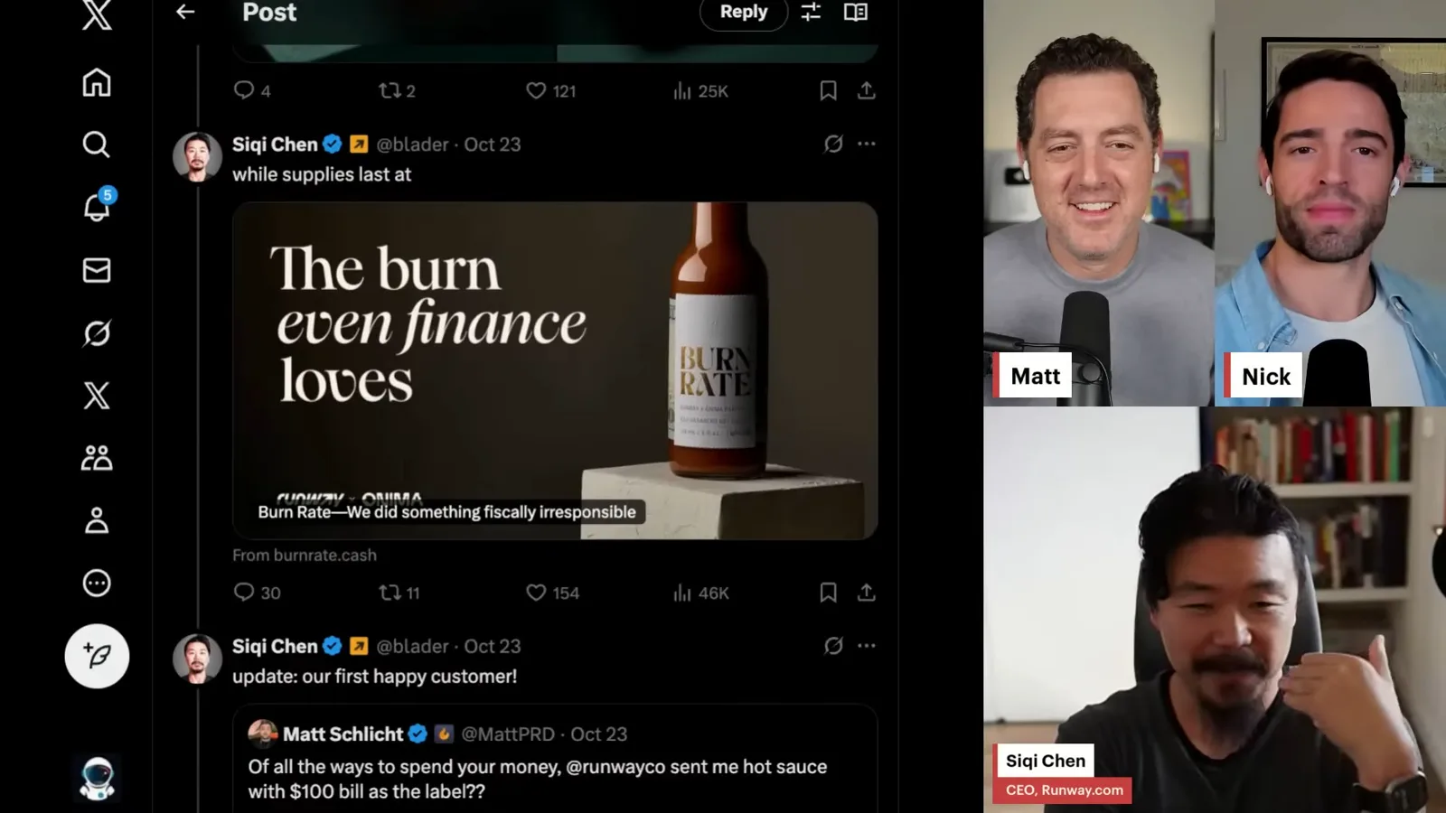 Runway’s Burn Rate promotion