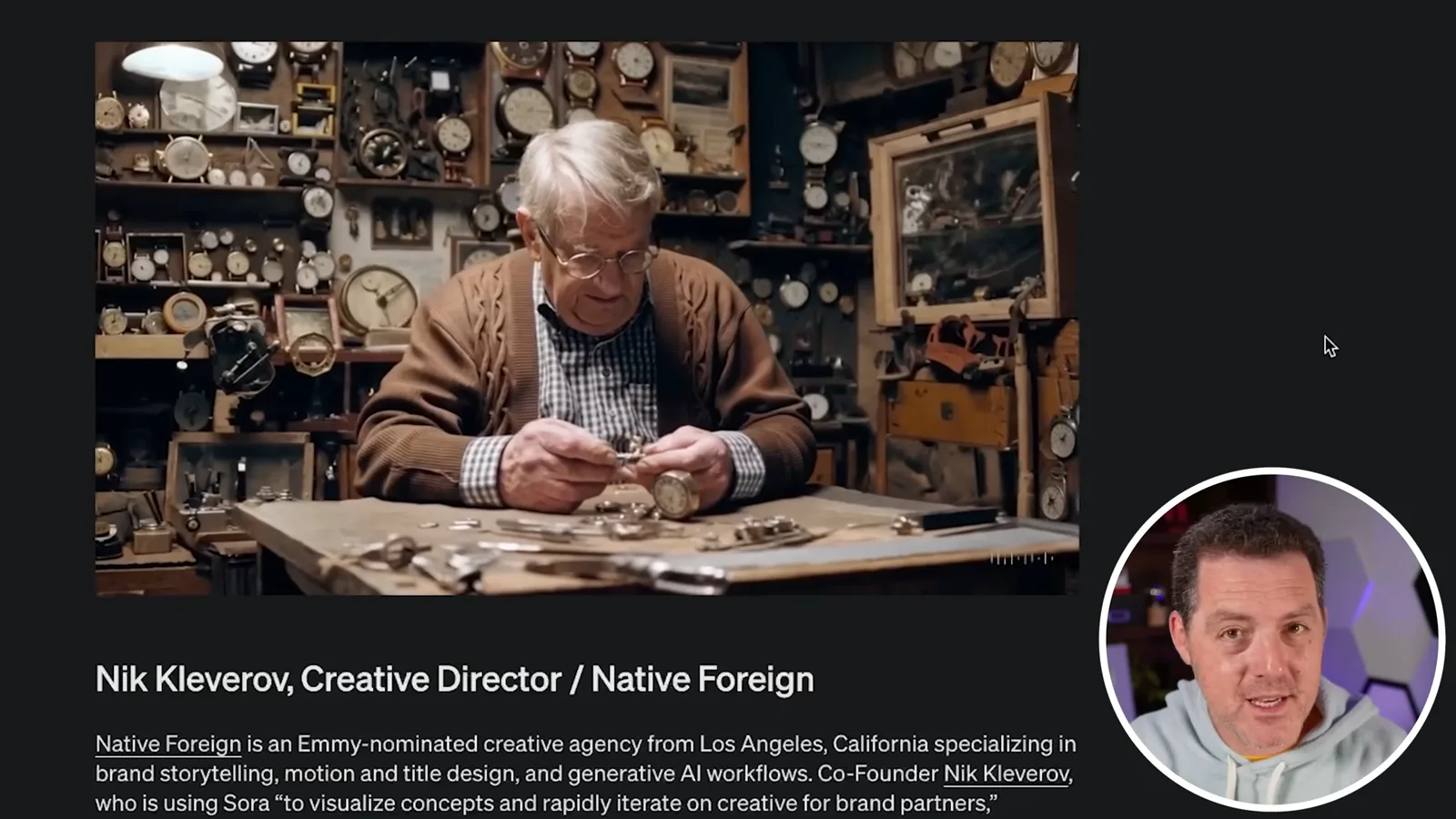 Nik Kleverov’s clockmaker scene
