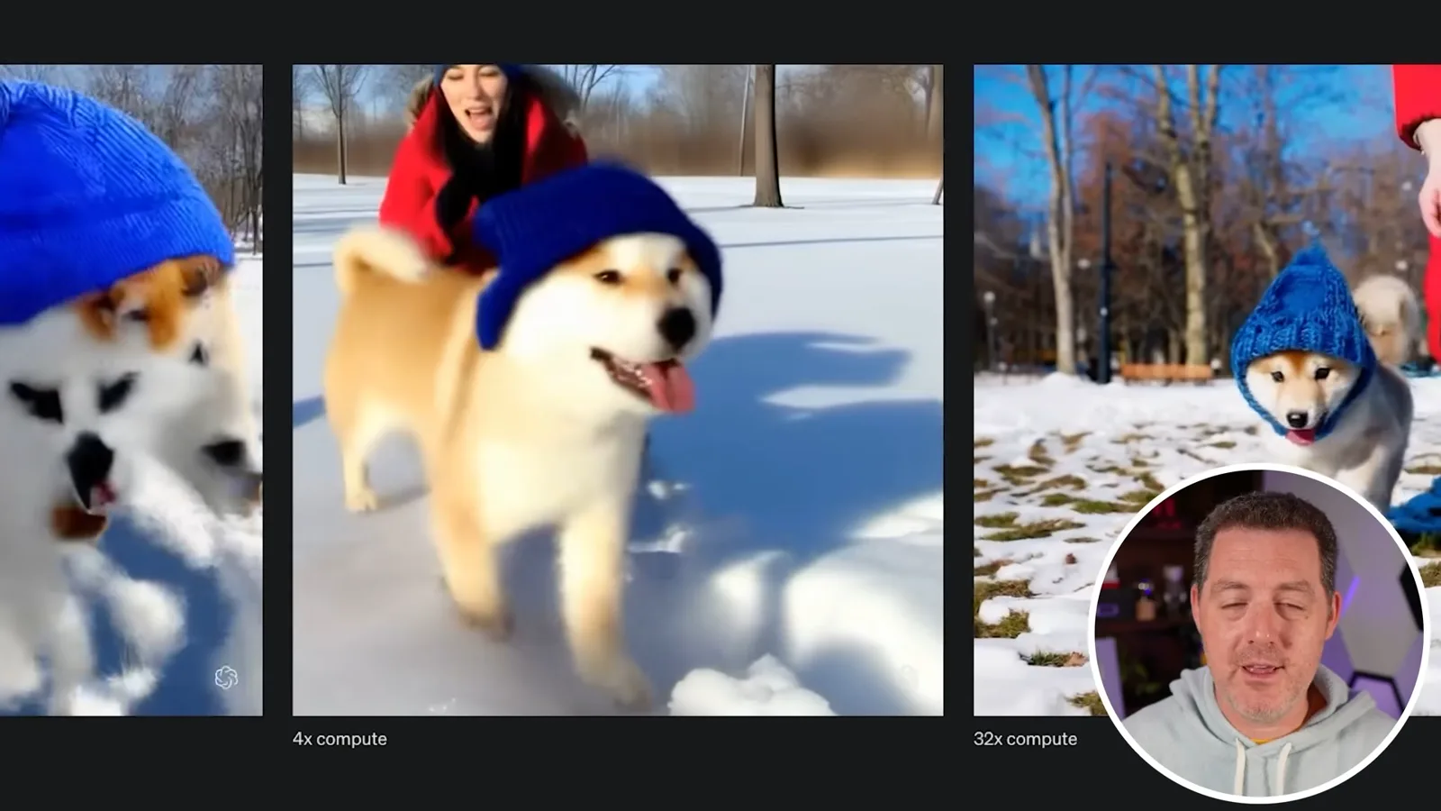 Puppy footage at different compute levels