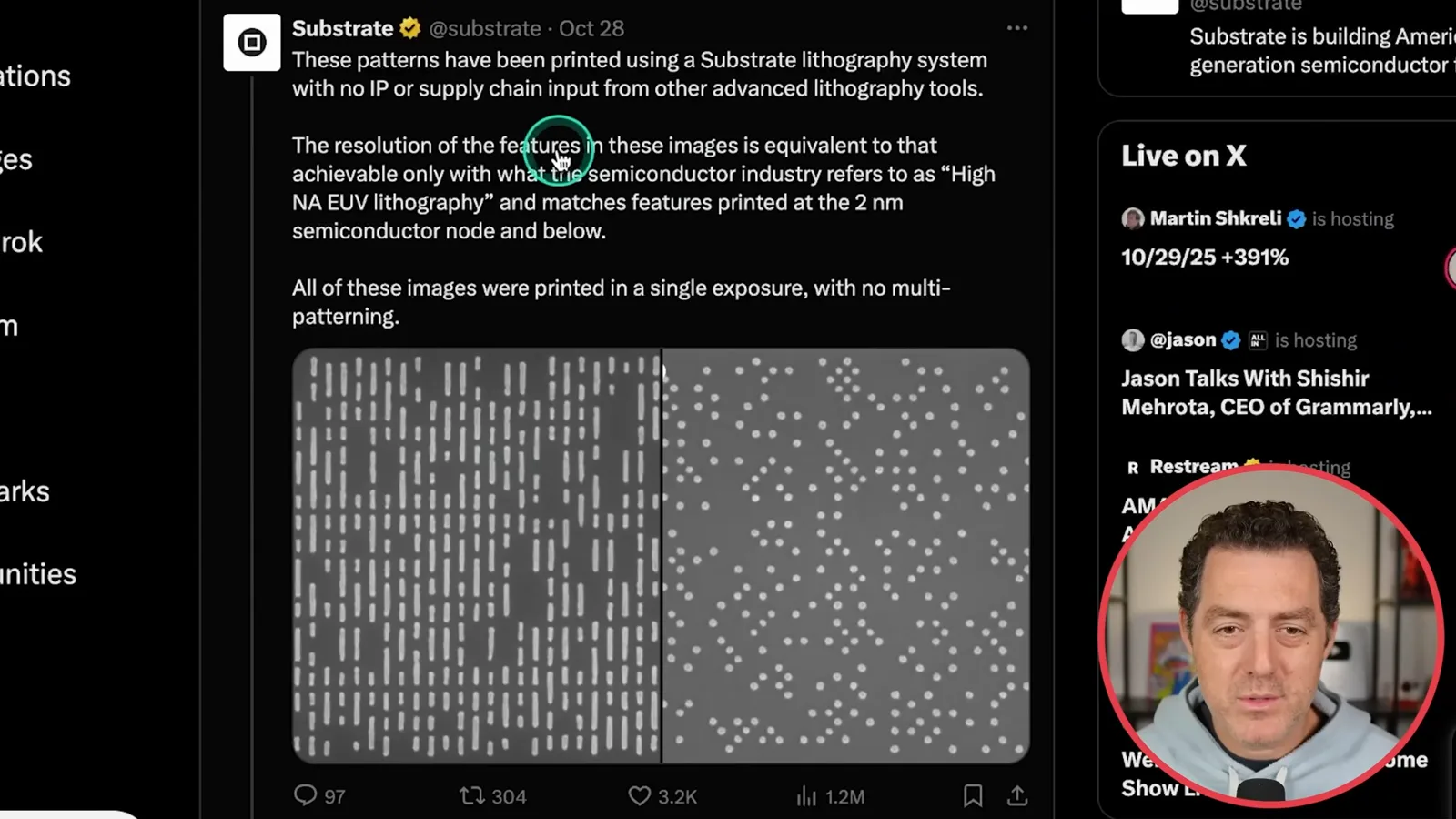Substrate lithography patterns