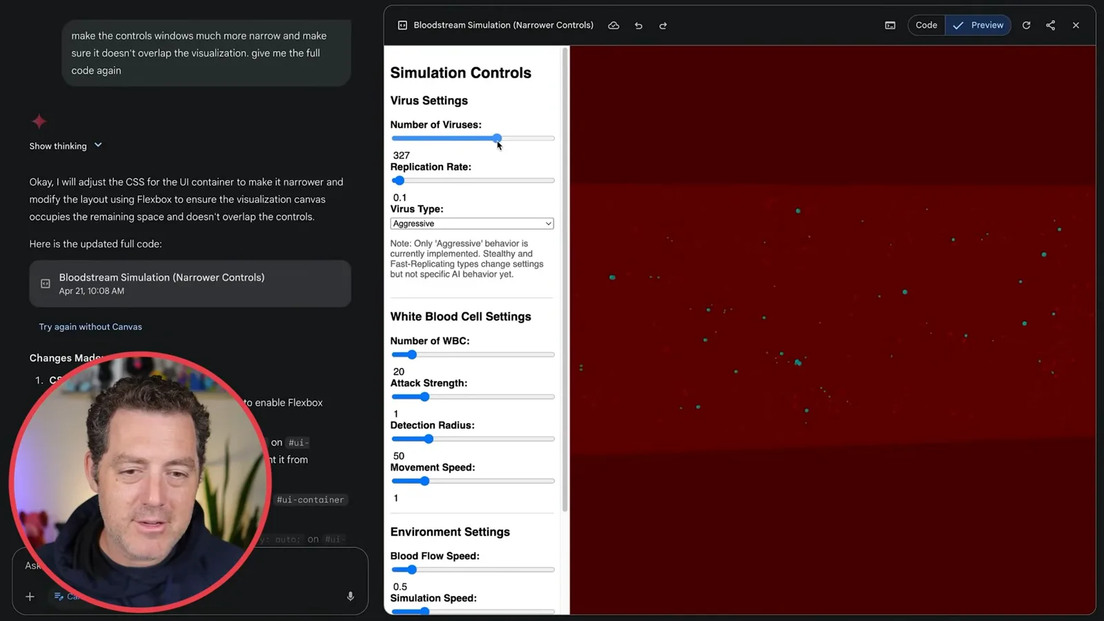 Bloodstream simulation in Canvas
