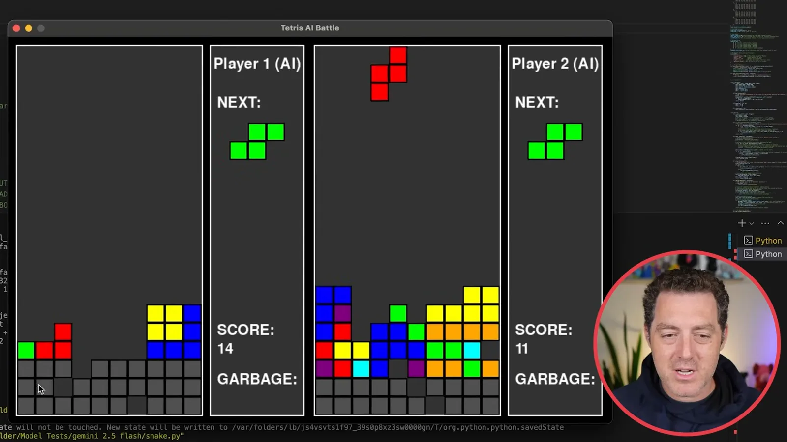 Two-player Tetris simulation