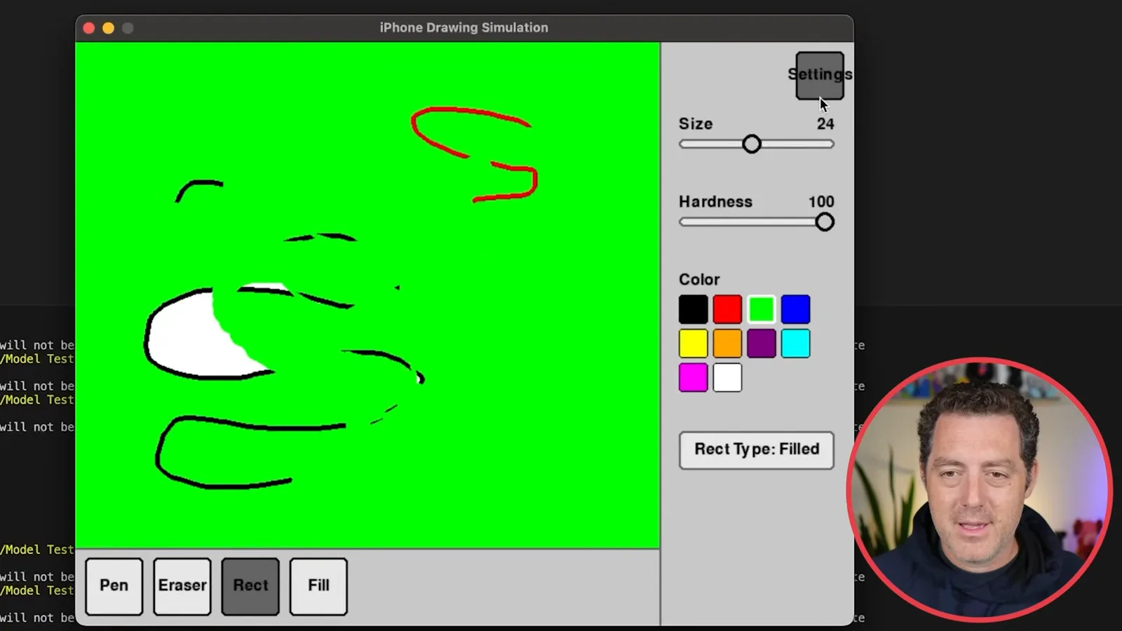Drawing-app simulation