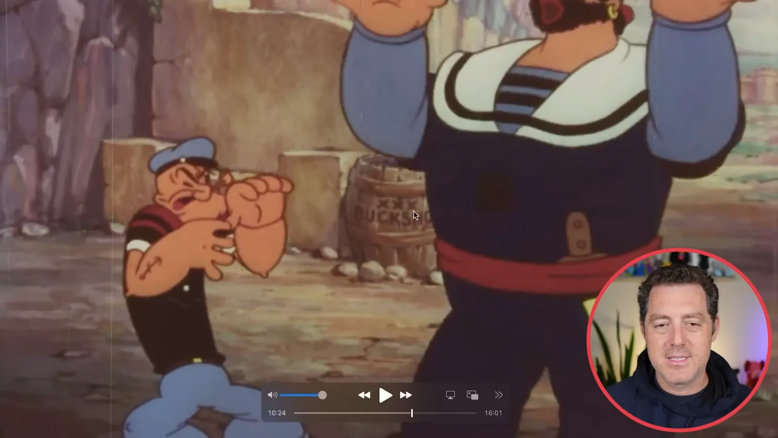 The barrel in the Popeye video